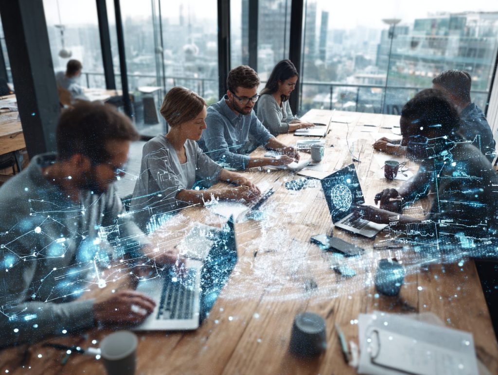 Small business owner using AI to organise everyday work tasks