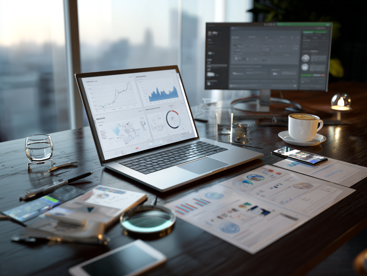 Professional reviewing the performance and risks of a digital asset before purchase